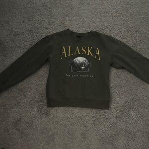Alaska Graphic Crewneck Sweater - Olive Green